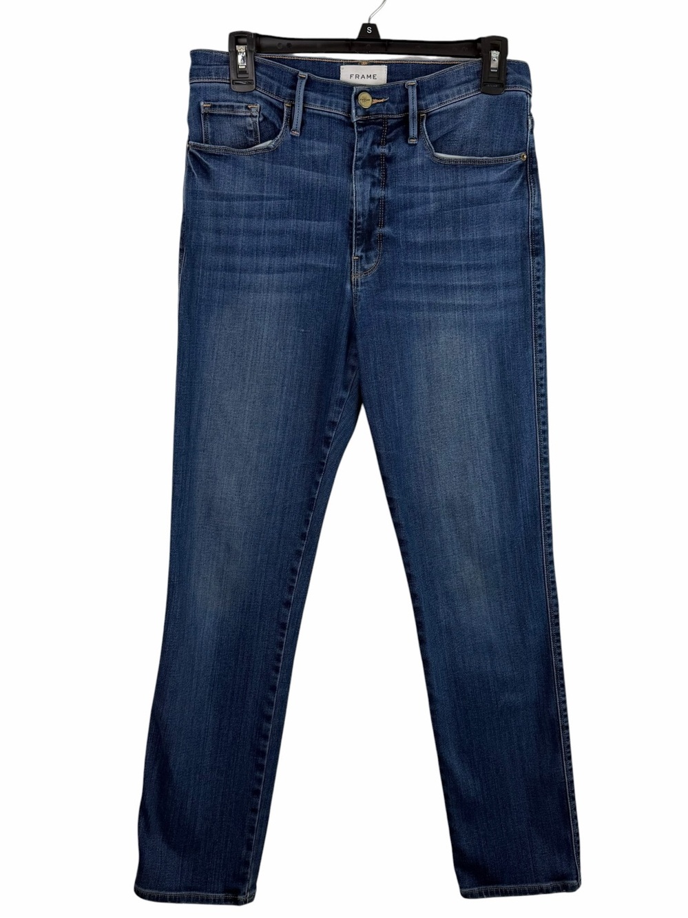 FRAME | Blue Medium Wash Le Sylvie Slender Straight Jeans